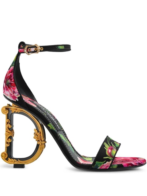 Dolce & Gabbana 115mm floral-print sandals - Black - zdjęcie produktu nr 1