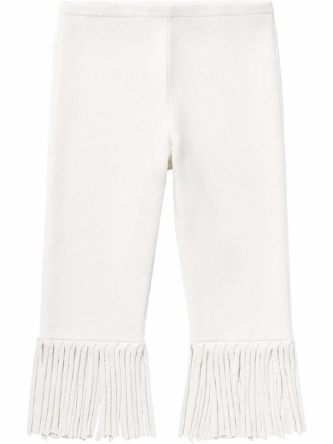 Proenza Schouler textured fringed biker shorts - White - zdjęcie produktu nr 1