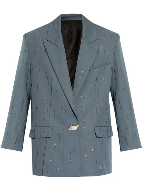 The Attico rhinestone-embellished wool blazer - Blue - zdjęcie produktu nr 1