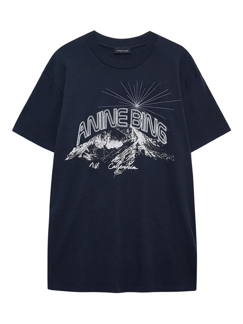 ANINE BING The walker crew-neck T-shirt - Blue - zdjęcie produktu nr 1