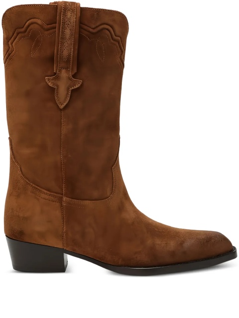 Paris Texas 35mm Hilda suede embroidered boots - Brown - zdjęcie produktu nr 1