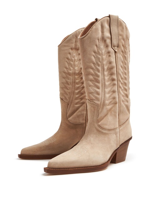 Paris Texas 70mm embroidered-motif suede boots - Neutrals - zdjęcie produktu nr 2