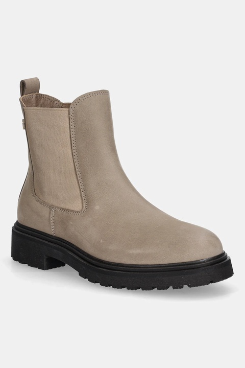 Tommy Hilfiger sztyblety nubukowe TH NUBUCK CLEATED CHELSEA damskie kolor beżowy na platformie FW0FW09041 - zdjęcie produktu nr 1