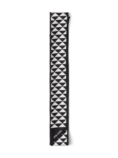 Prada printed silk scarf - Black - zdjęcie produktu nr 1