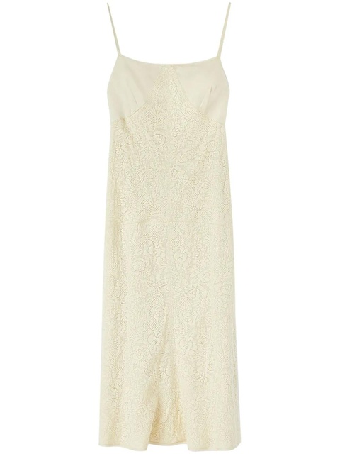 Jil Sander lace-embroidery square-neck midi dress - Neutrals - zdjęcie produktu nr 1