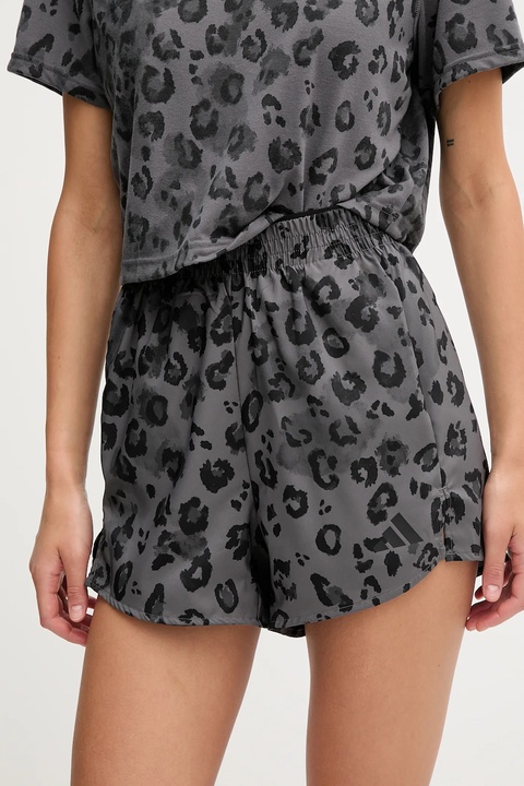 adidas Performance szorty treningowe damskie kolor szary wzorzyste high waist JN2641 - zdjęcie produktu nr 1