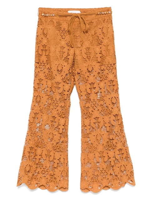 ZIMMERMANN Coco Lace flared trousers - Brown - zdjęcie produktu nr 1