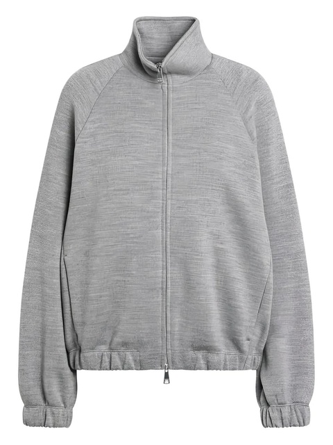 Max Mara high neck zip frine sweater - Grey - zdjęcie produktu nr 1