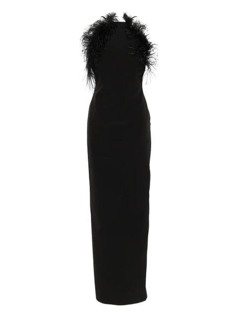 The Attico feather trim maxi dress - Black - zdjęcie produktu nr 1