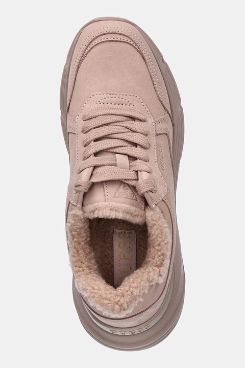 Guess sneakersy nubukowe FARREA2 damskie kolor różowy FLF2RR LEA12 - zdjęcie produktu nr 1
