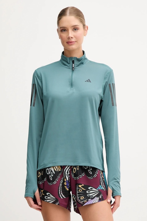 adidas Performance bluza do biegania Own The Run damska kolor zielony gładka JX2255 - zdjęcie produktu nr 1