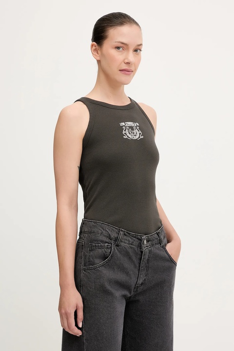 Levi's top bawełniany kolor szary 003QP - zdjęcie produktu nr 1