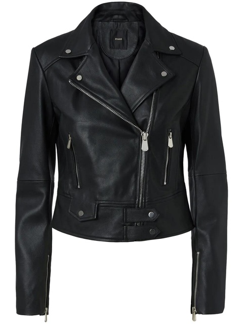 PINKO cropped biker jacket - Black - zdjęcie produktu nr 1