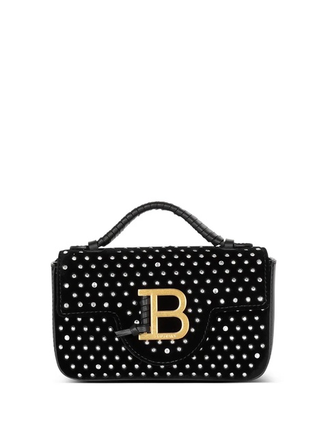 Balmain B-Buzz velvet-effect mini bag - Black - zdjęcie produktu nr 1