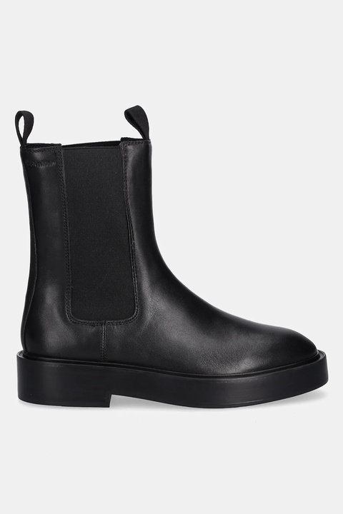 Calvin Klein sztyblety skórzane CONVATE WELT CHELSEA LTH damskie kolor czarny na płaskim obcasie YW0YW01905 - zdjęcie produktu nr 2