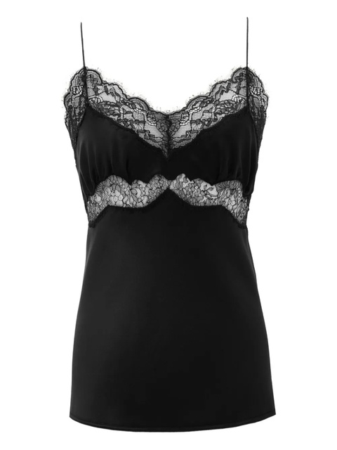 Saint Laurent silk-satin top - Black - zdjęcie produktu nr 1