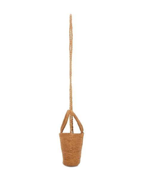 Manebi raffia leather-detail tote bag - Brown - zdjęcie produktu nr 2
