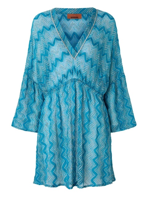 Missoni zigzag-pattern mini dress - Blue - zdjęcie produktu nr 1