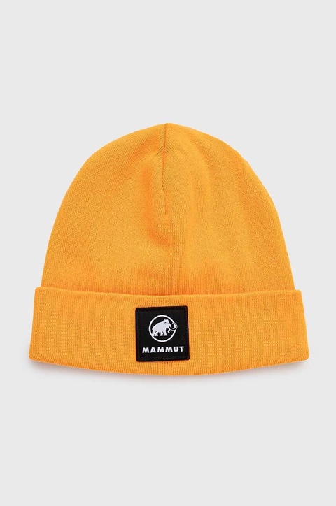 Mammut czapka Fedoz kolor pomarańczowy z cienkiej dzianiny - zdjęcie produktu nr 1