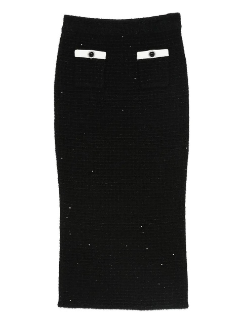 Self-Portrait button-pocket skirt - Black - zdjęcie produktu nr 1