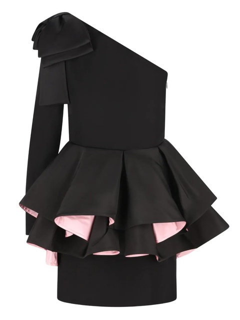 Valentino Garavani bow ruffled mini dress - Black - zdjęcie produktu nr 1