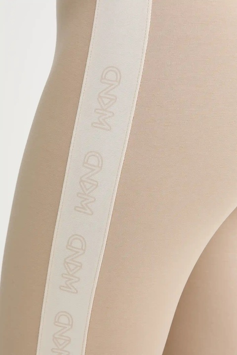 Weekend Max Mara legginsy BASILIO damskie kolor beżowy z nadrukiem 2525786061600 - zdjęcie produktu nr 2