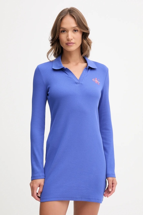 Calvin Klein Jeans sukienka kolor fioletowy mini rozkloszowana LV047D214G - zdjęcie produktu nr 1