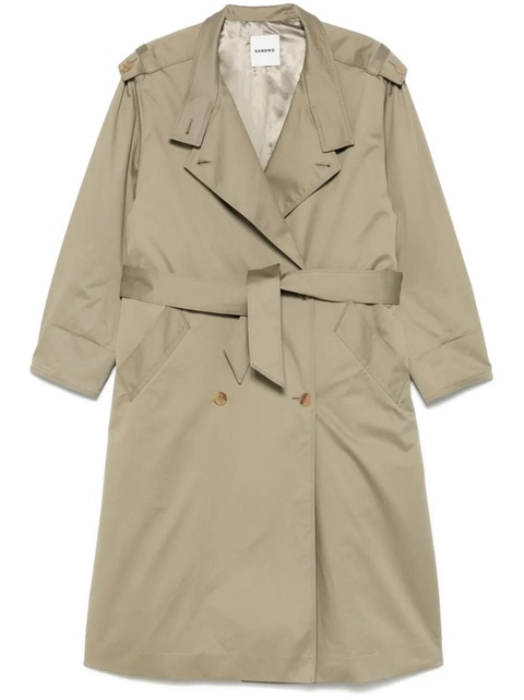 SANDRO belted trench coat - Green - zdjęcie produktu nr 1