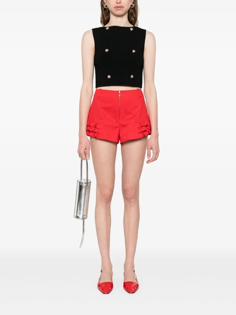 SANDRO ruffle-detail short - Red - zdjęcie produktu nr 2