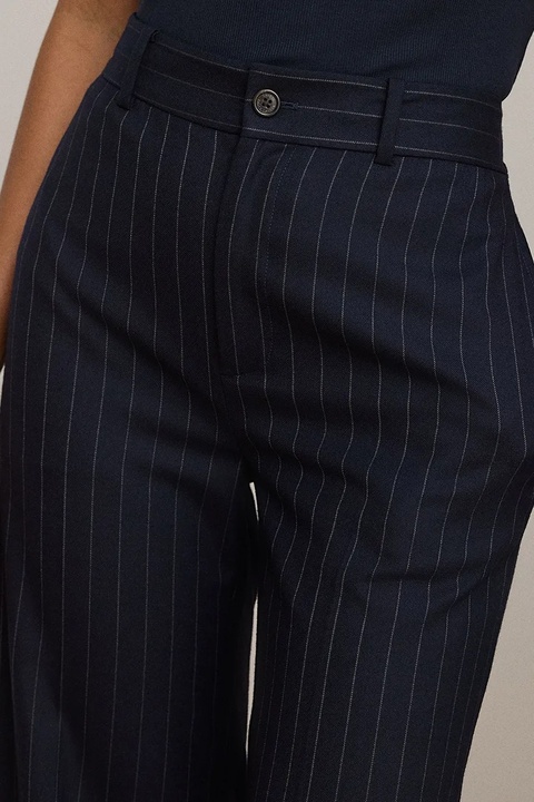 Lauren Ralph Lauren spodnie z dodatkiem wełny damskie kolor granatowy szerokie medium waist 200979818 - zdjęcie produktu nr 1