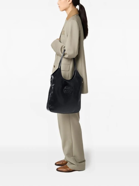 Miu Miu Ivy leather tote bag - Black - zdjęcie produktu nr 2