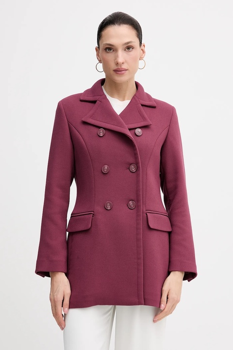 Sisley płaszcz kolor bordowy 2OUALN05Z - zdjęcie produktu nr 2