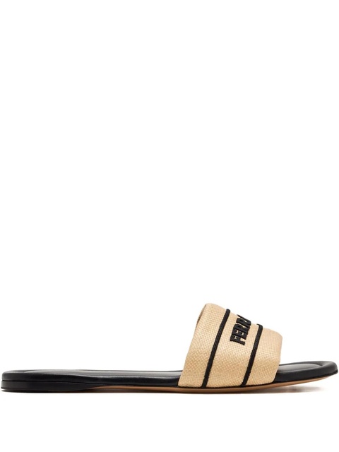 Ferragamo canvas slide sandals - Neutrals - zdjęcie produktu nr 1