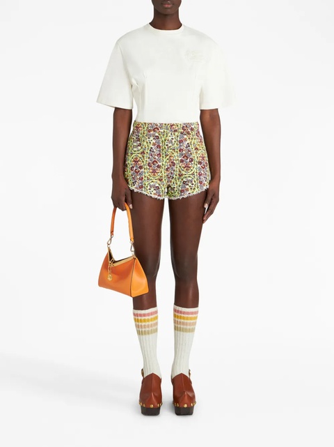 ETRO paisley-print denim shorts - Green - zdjęcie produktu nr 1