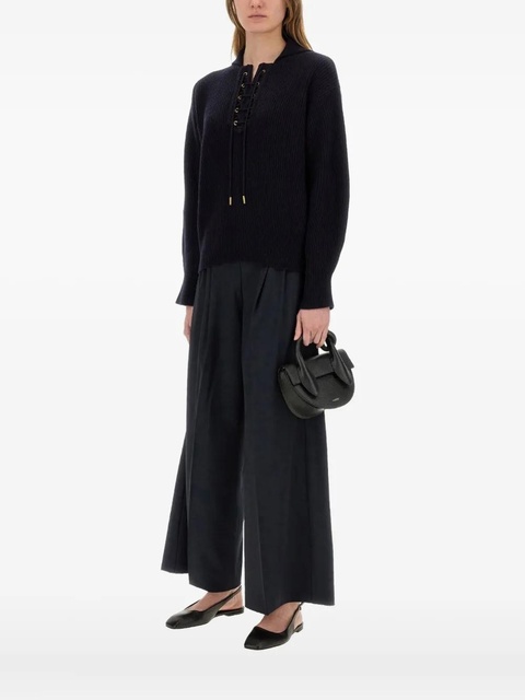 Max Mara lace-up ribbed sweater - Blue - zdjęcie produktu nr 1