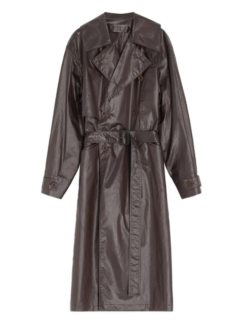 LEMAIRE metallic-effect double-breasted trench coat - Brown - zdjęcie produktu nr 1
