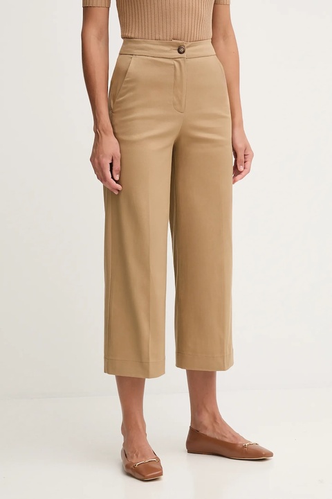 United Colors of Benetton spodnie damskie kolor zielony szerokie high waist 4SJCDF09W - zdjęcie produktu nr 1