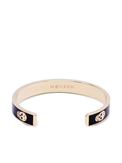 Alexander McQueen skull-embellished bracelet - Black - zdjęcie produktu nr 2