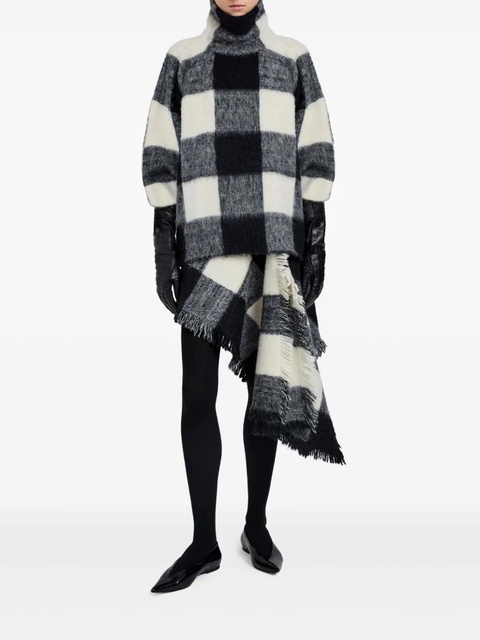 Proenza Schouler checked fringed asymmetric skirt - Black - zdjęcie produktu nr 2