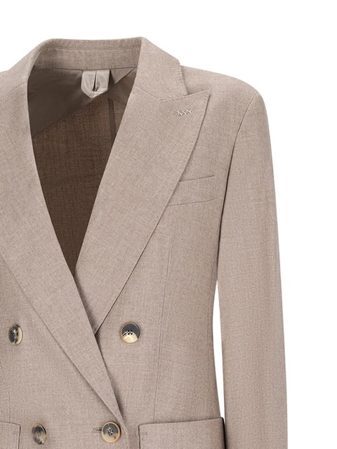 Max Mara double-breasted patch-pockets blazer - Neutrals - zdjęcie produktu nr 2