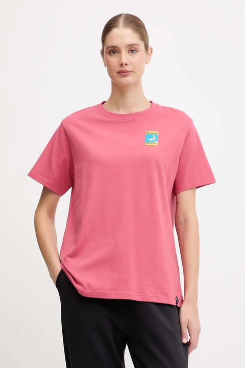 LA Sportiva t-shirt bawełniany Moon Climb damski kolor różowy ZACT194 - zdjęcie produktu nr 1