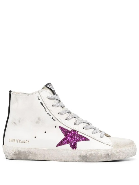 Golden Goose star patch leather high-top sneakers - White - zdjęcie produktu nr 1