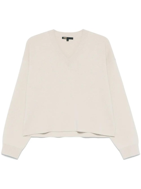 Maje V-neck sweater - Neutrals - zdjęcie produktu nr 1