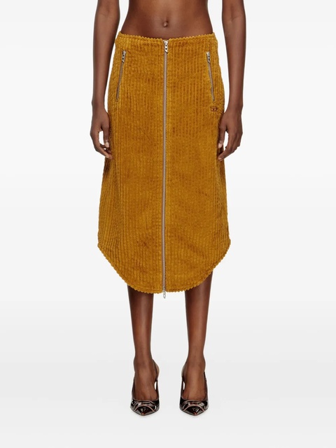 Diesel O-LLIPOP zip-front corduroy midi skirt - Brown - zdjęcie produktu nr 2
