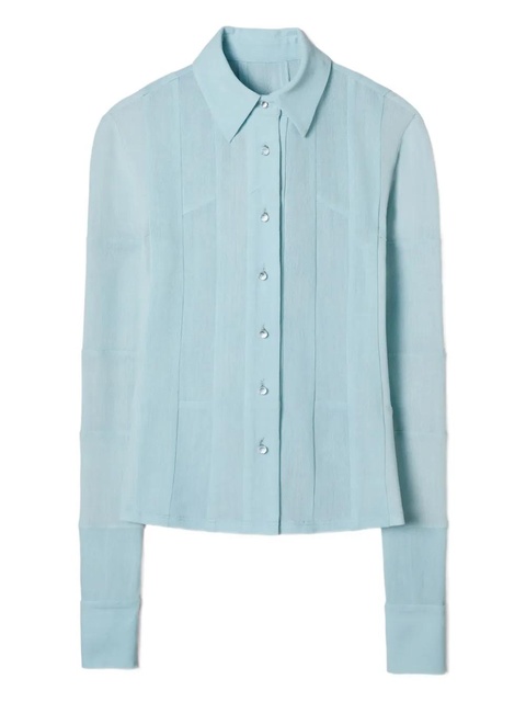 Tory Burch sheer long-sleeve shirt - Blue - zdjęcie produktu nr 1
