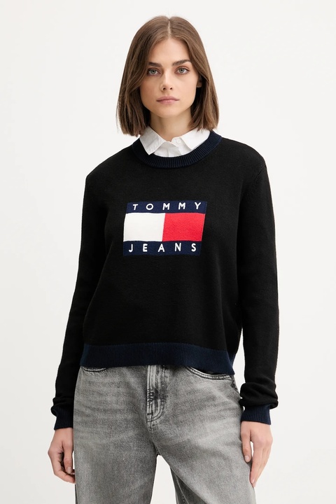 Tommy Jeans sweter damski kolor czarny DW0DW20970 - zdjęcie produktu nr 1