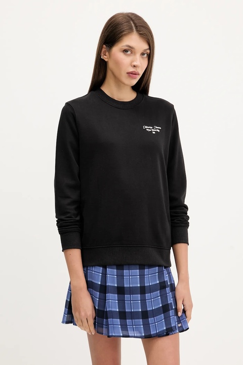 Tommy Jeans bluza bawełniana damska kolor czarny z nadrukiem DW0DW21960 - zdjęcie produktu nr 1
