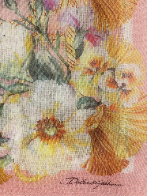 Dolce & Gabbana floral-print scarf - Pink - zdjęcie produktu nr 1