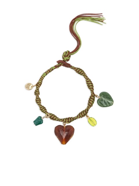 ALEMAIS braided heart charm bracelet - Brown - zdjęcie produktu nr 1