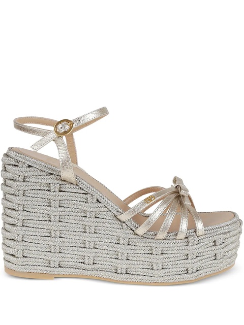Valentino Garavani bow-detail woven espadrille - Gold - zdjęcie produktu nr 1